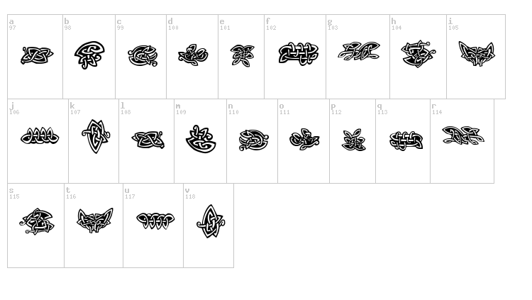 FE Tattoo font map